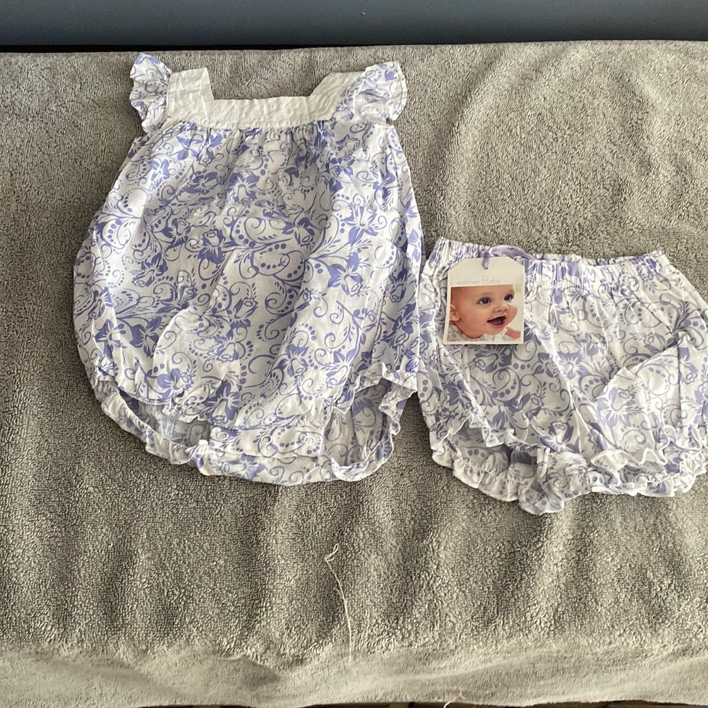 Cutest onesie with a matching ruffle leg panty